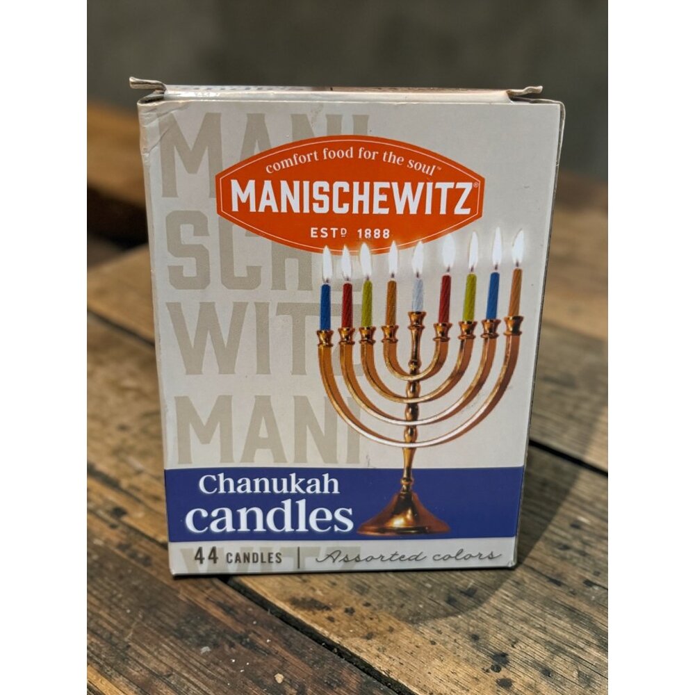 Manischewitz Chanukah Candles Assorted Colors 44-Count Box For Menorah Use